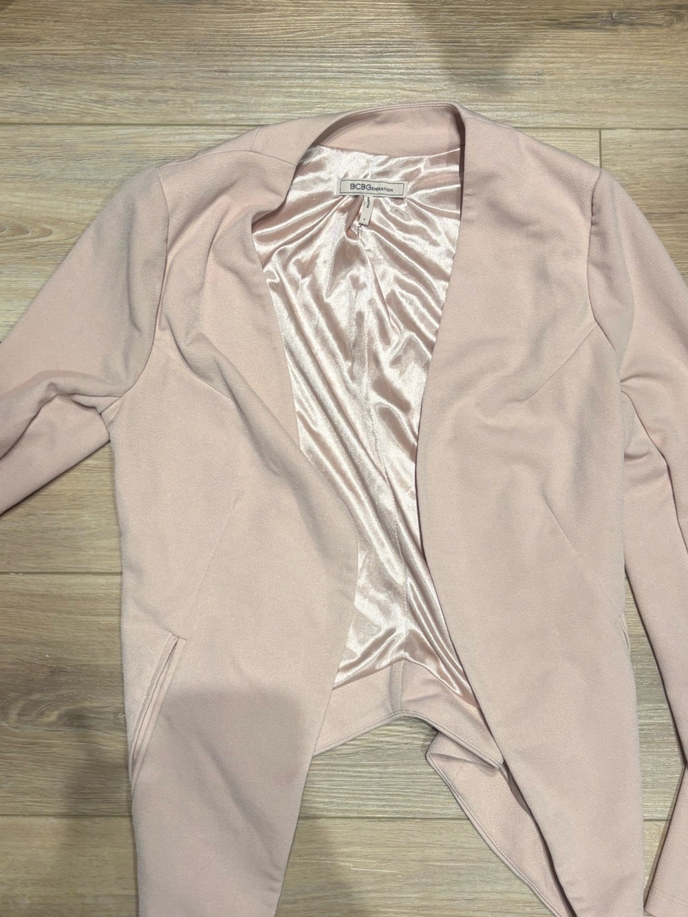 BCBGeneration Blush Pink Satin-Lined Blazer